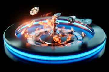 A man celebrating a winning moment on his laptop while gaming symbols float around him, capturing the excitement of 26JL games.