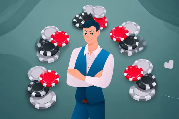 A woman in a luxurious green gown next to an ornate roulette wheel, capturing the upscale casino mood of 26JL.